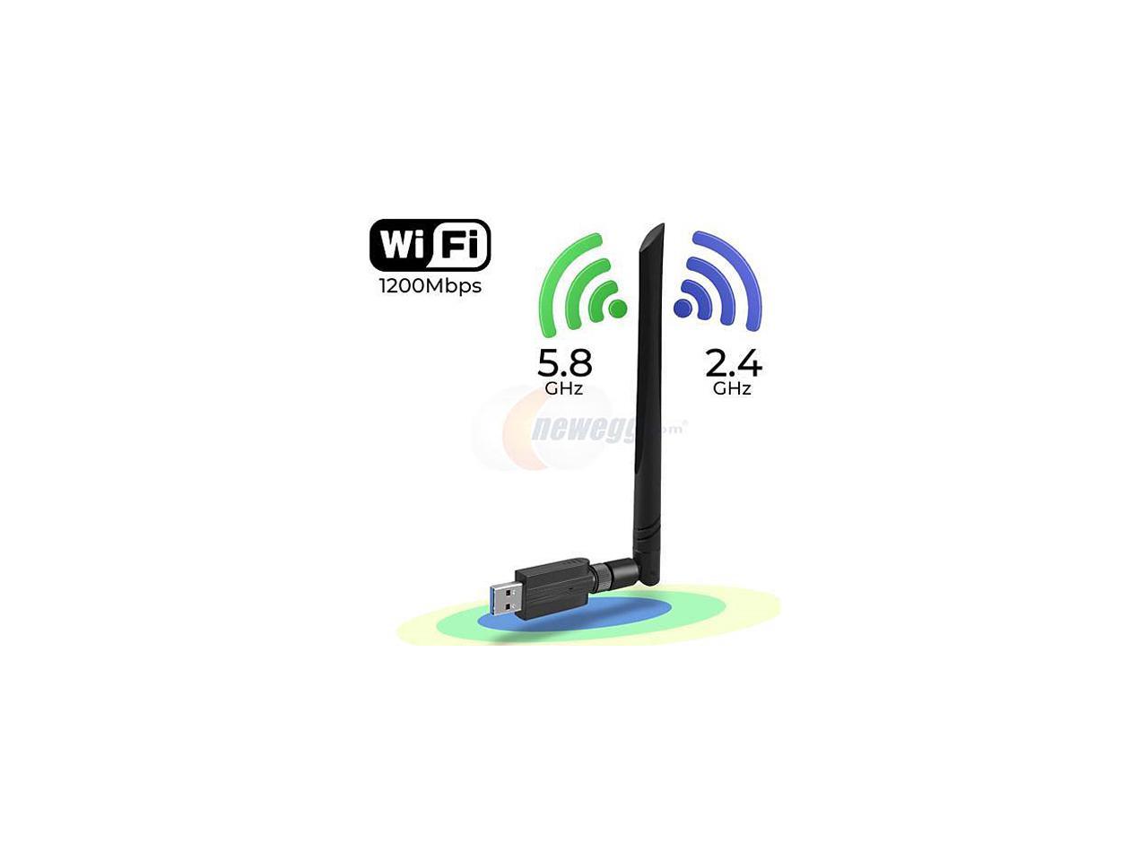 1200Mbps USB Wifi Adapter for PC,CORN Mini 802.11ac Dual Band 2.4G/5G High Gain 2dBi Antenna Wireless Network Adapter Wi-Fi Dongle Adapter Support Windows XP,Win Vista,Win 7,Win 8.1,Win 10,Mac OS X 10